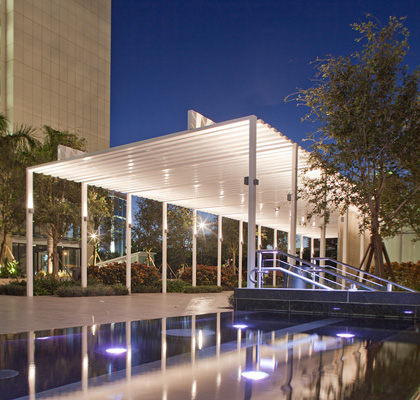 600 Brickell World Plaza at Night by Robin Hill