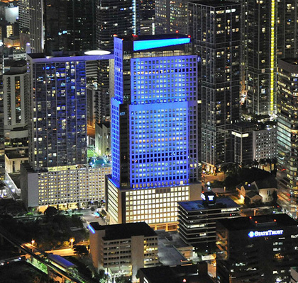 600 Brickell World Plaza Skyline at Night by Robin Hill nightscape